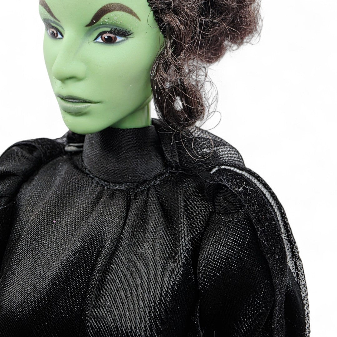 Vintage 2000s doll. Wizard of Oz. Wicked Witch. Pink Label Barbie. Close up 1 view.