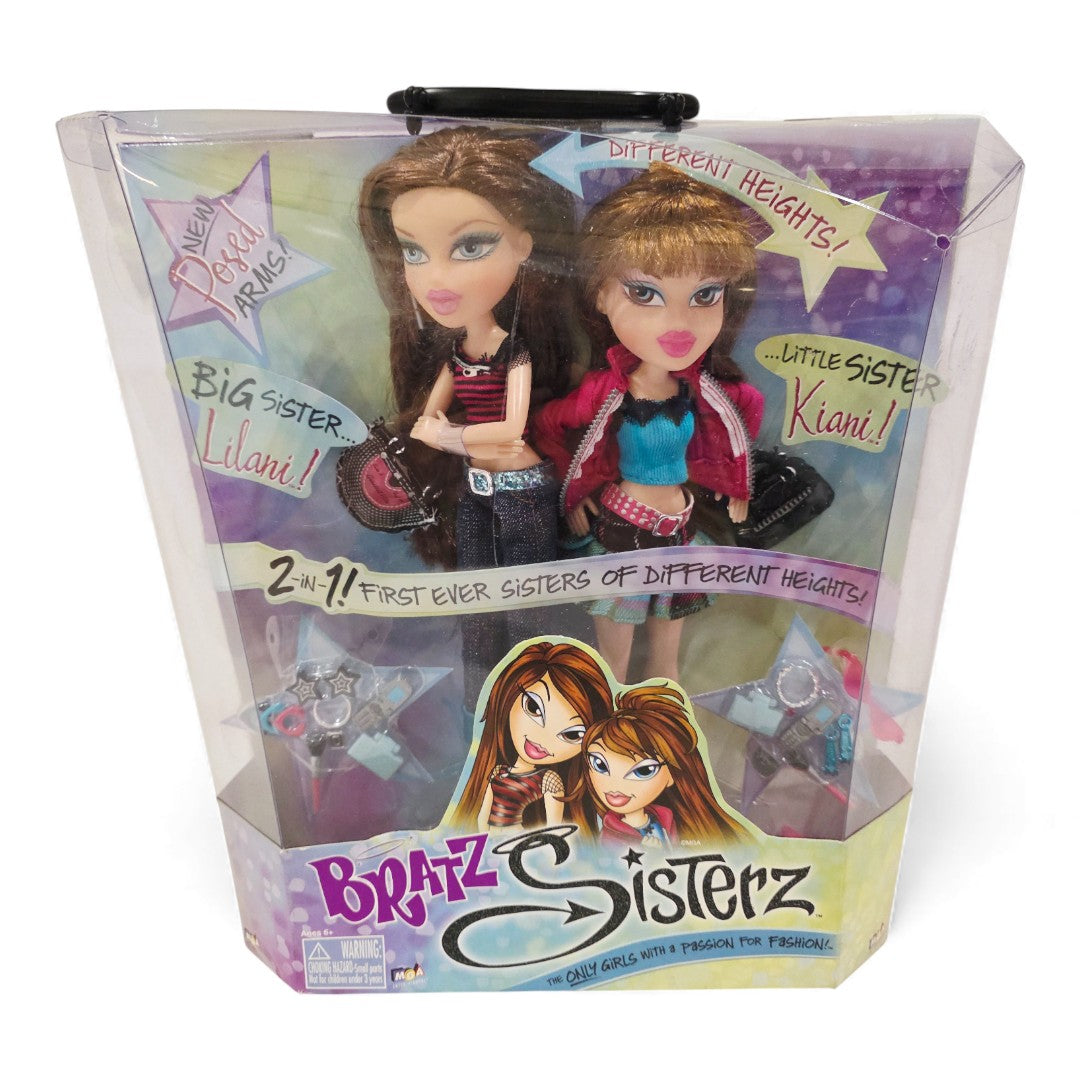Vintage 2000s doll. Bratz Sisterz. Big Sister Lilani & Little Sister Kiani - Rare. Front view.