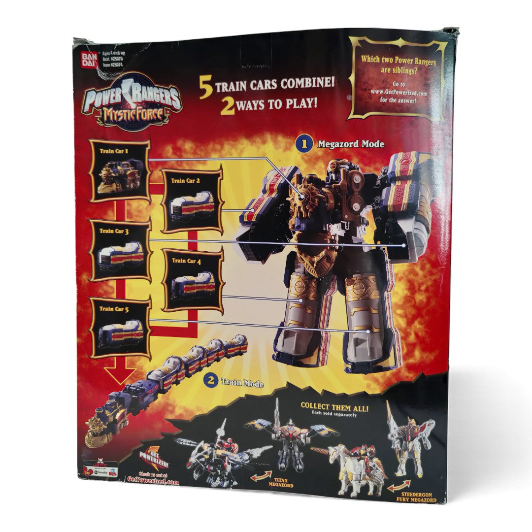 Vintage 2000s action figure playset. Mystic Force. Solar Streak Megazord. Rare. Back view.
