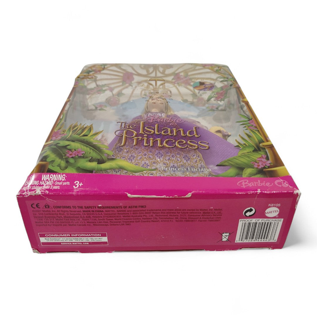 2007 Barbie Barbie as the Island Princess Princess Luciana doll — Bottom view