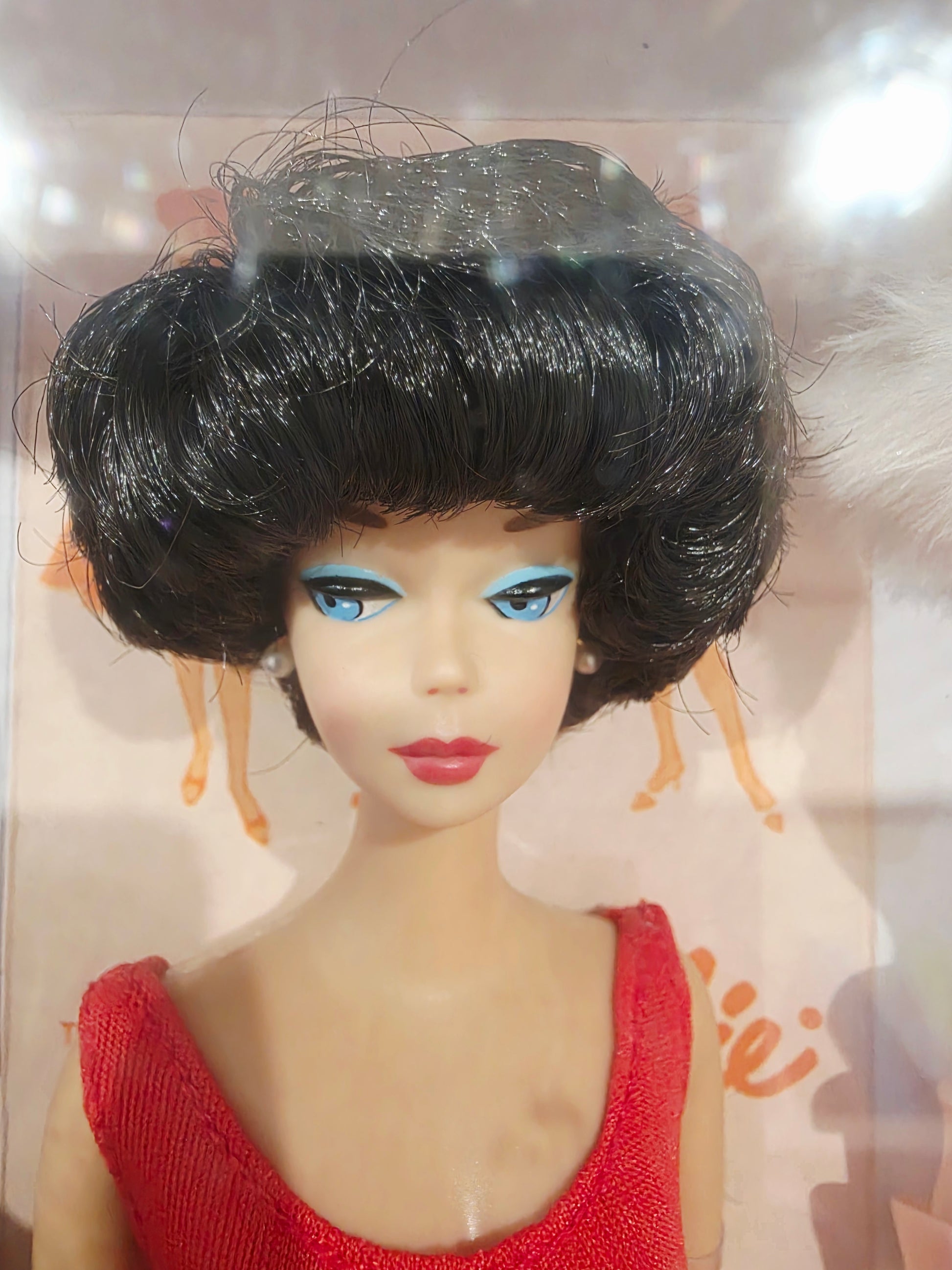 2008 Barbie My Favorite Barbie Barbie (1962 Brunette Bubble Cut) doll — Face close-up