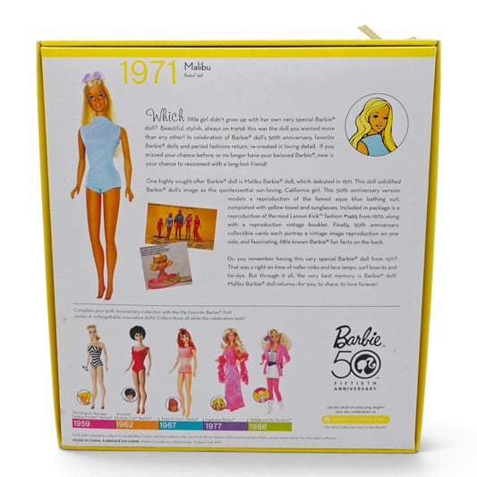 2009 Barbie My Favorite Barbie 50th Anniversary Malibu Back view