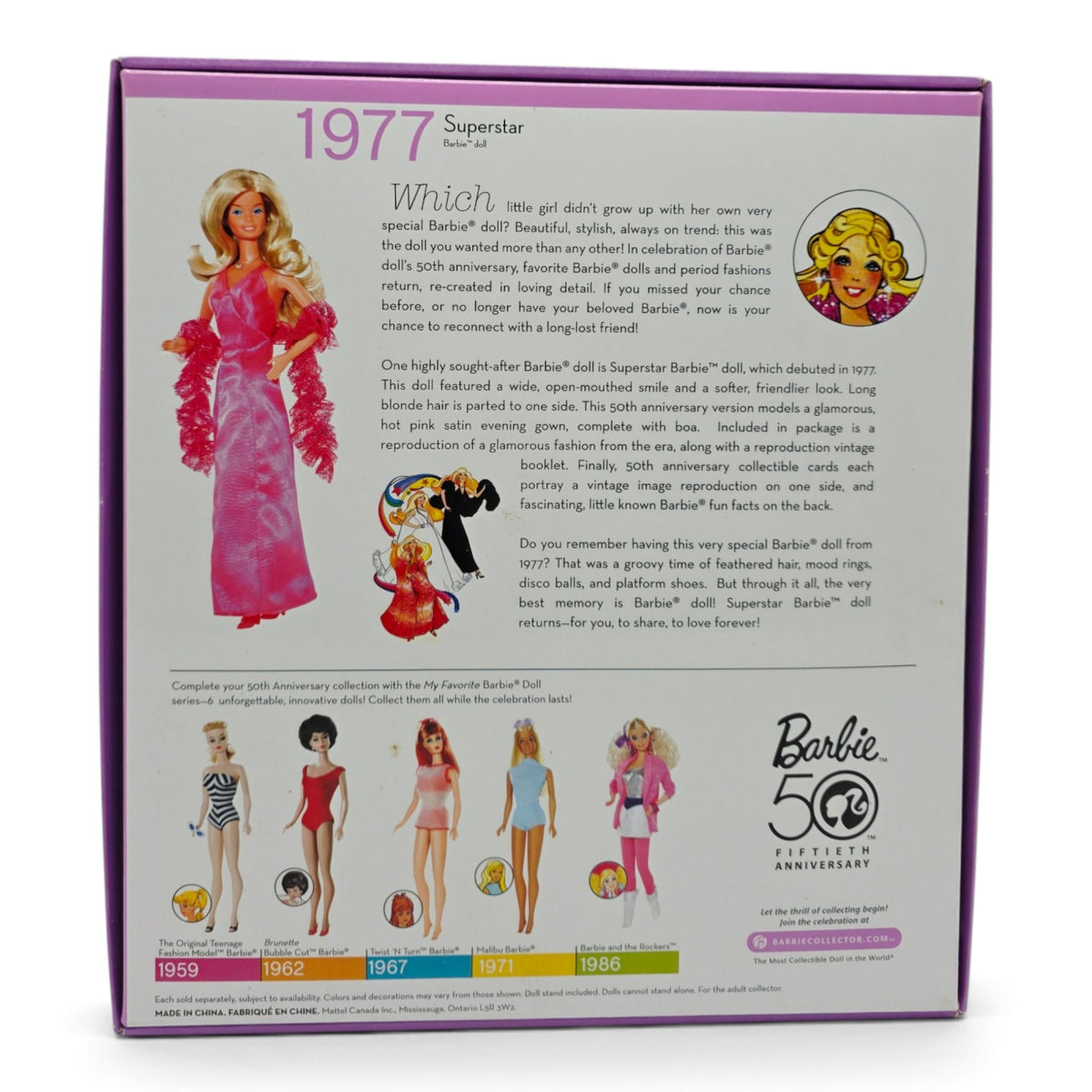 2009 Barbie My Favorite Barbie 50th Anniversary SuperStar Back view