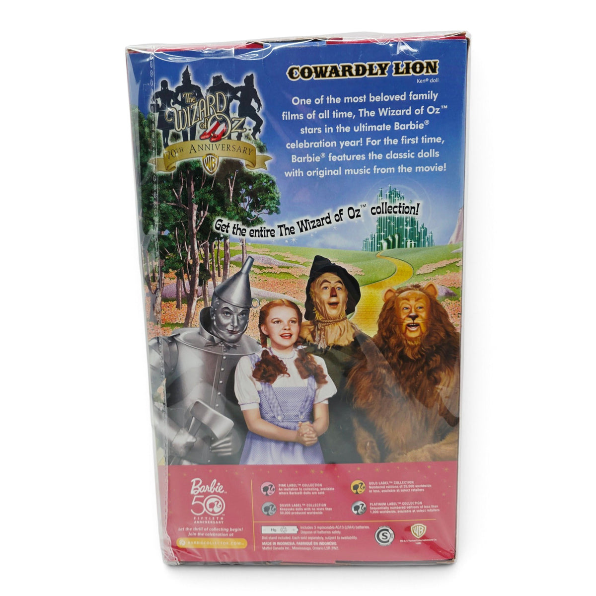 2009 Barbie Wizard of Oz 50th Anniversary Pink Label Cowardly Lion Ken Back view