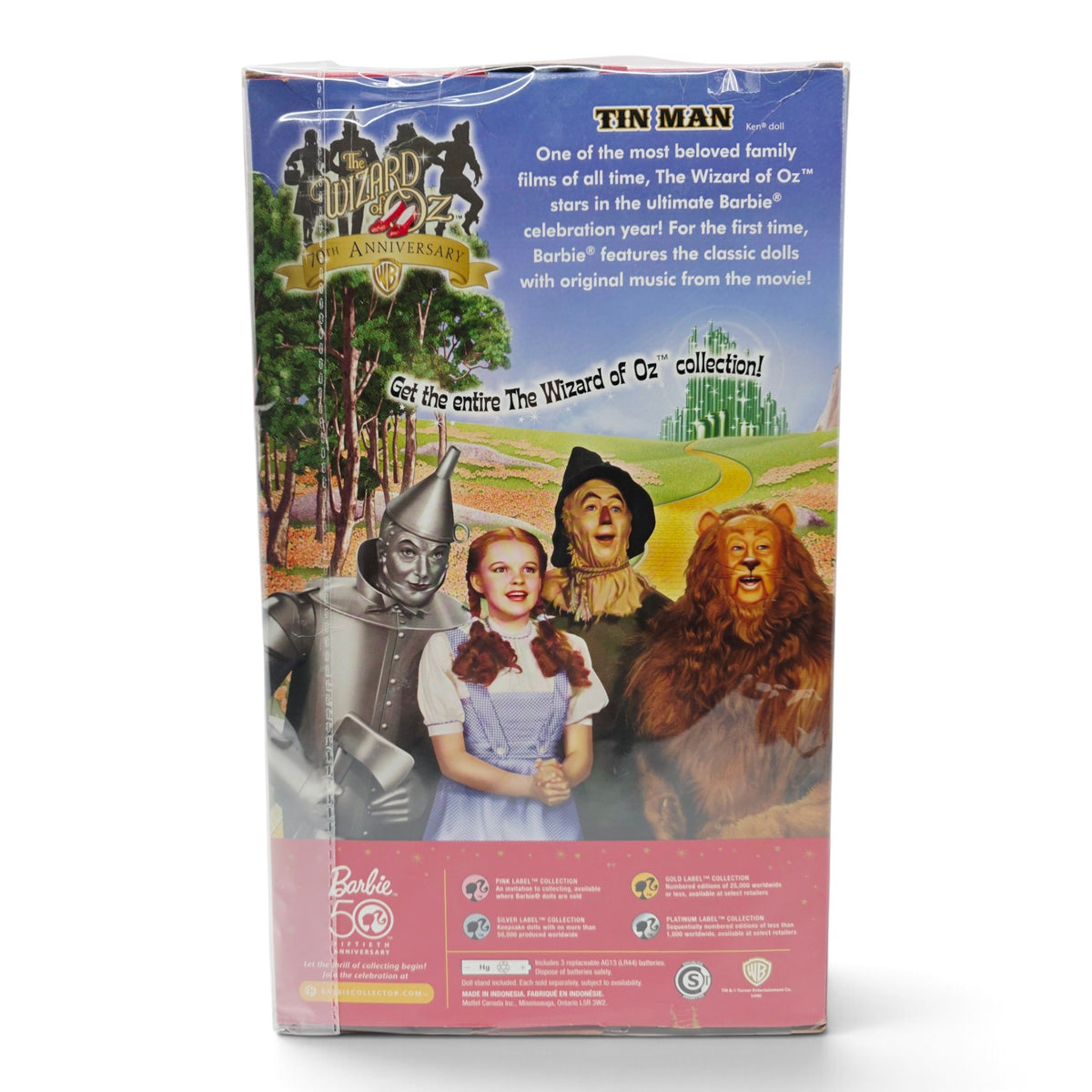 2009 Barbie Wizard of Oz 50th Anniversary Pink Label Tin Man Ken Back view