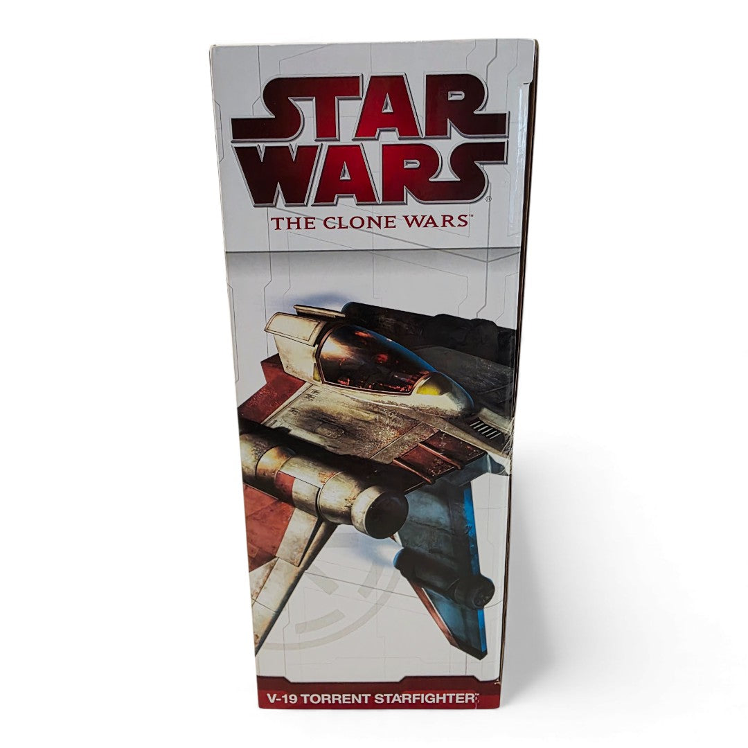 Vintage 2000s action figure playset. Clone Wars. Republic V-19 Torrent Starfighter. Right view.