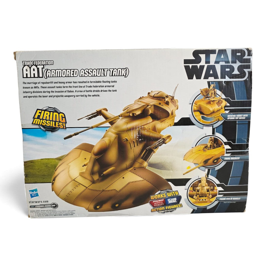 Vintage 2010s action figure playset. Clone Wars. Trade Federation AAT. Back view.