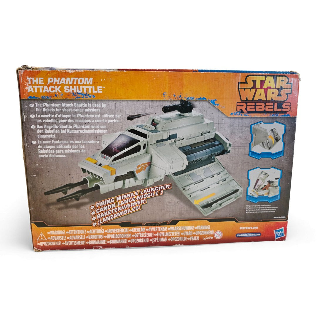 Vintage 2010s action figure playset. Rebels. The Phantom Attack Shuttle Vehicle - Target Exclusive!. Back view.