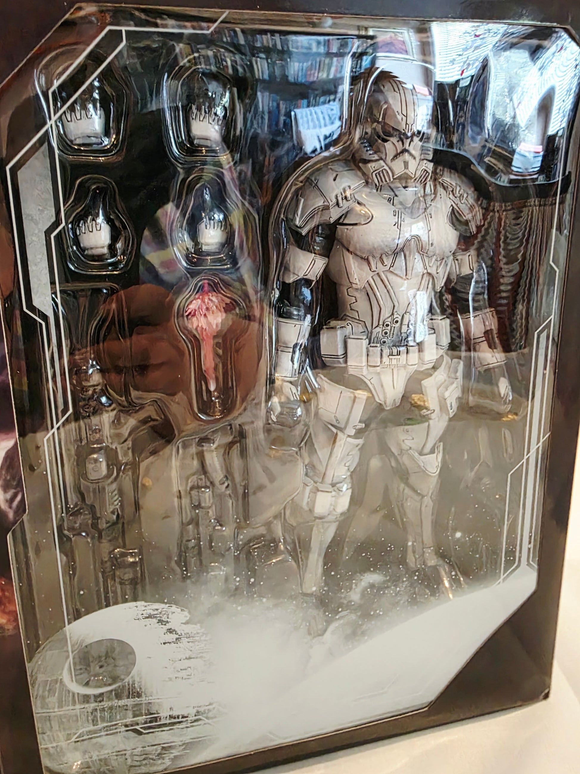 2015 Star Wars Variant Play Arts Kai Stormtrooper action figure — Face close-up