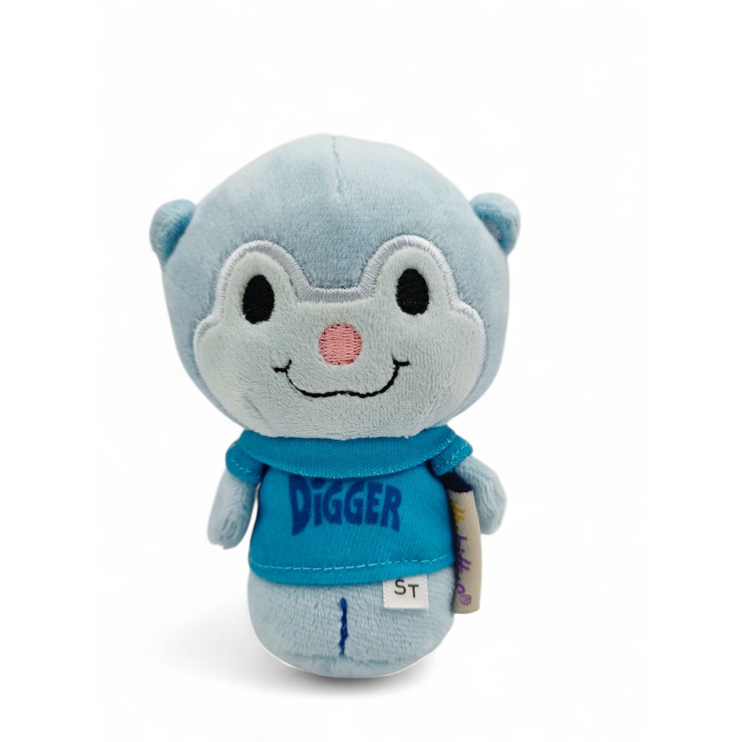 Vintage 2010s plush. Itty Bittys. Digger. 12cm Mini Plush. Front view.