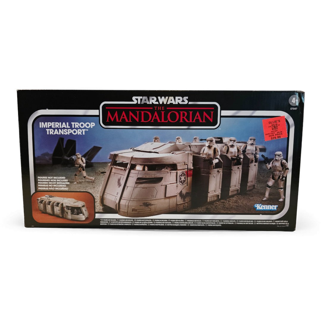 Vintage 2020s action figure playset. The Vintage Collection. Imperial Troop Transport - Mandalorian. Front view.