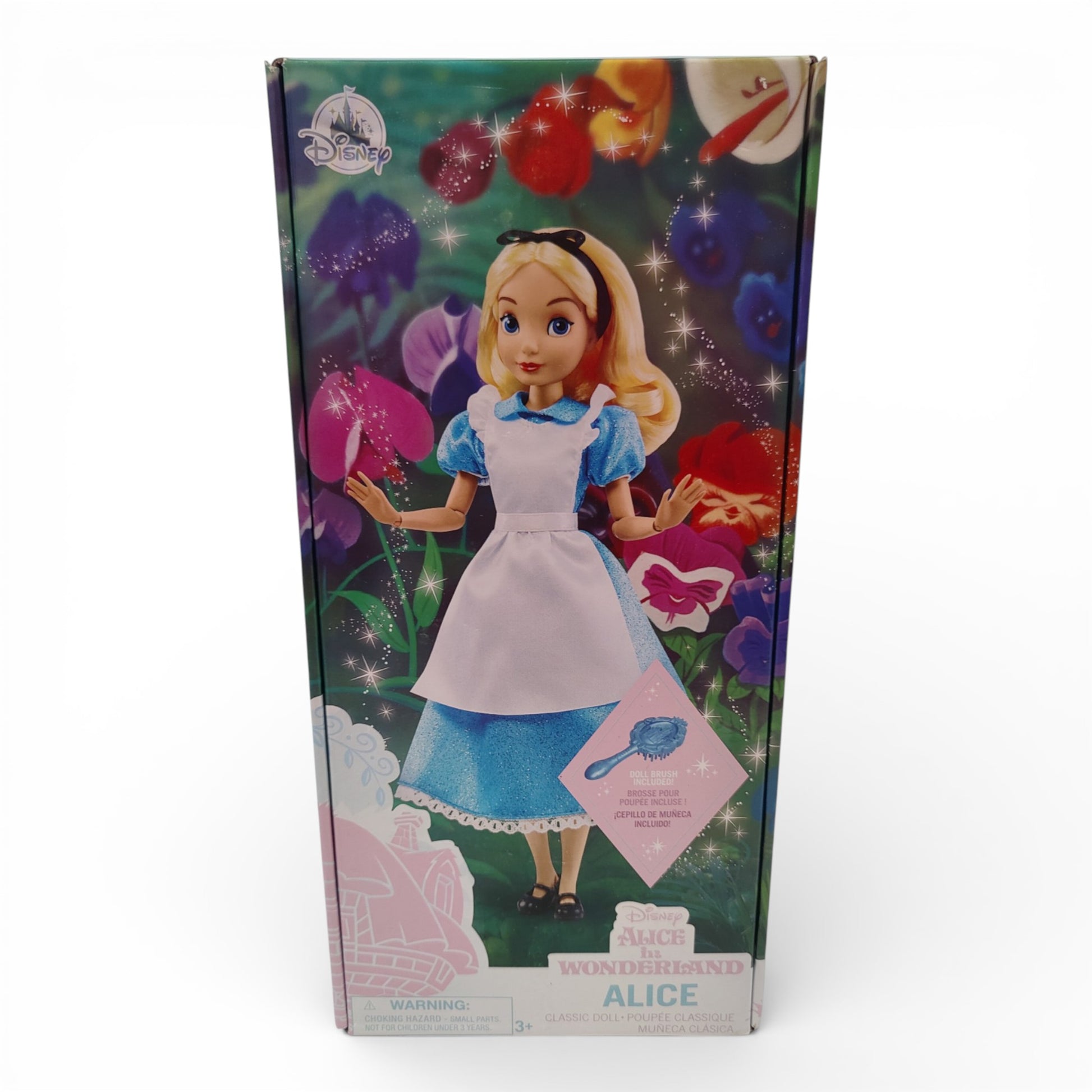 Vintage 2020s doll. Disney Princess Classic Doll. Alice. Alice in Wonderland 11". Face view.