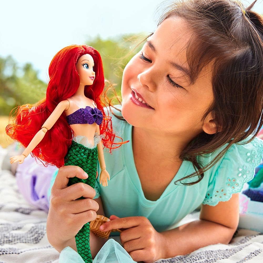 Vintage 2020s doll. Disney Princess Classic Doll. Ariel. The Little Mermaid 11". Close up 2 view.