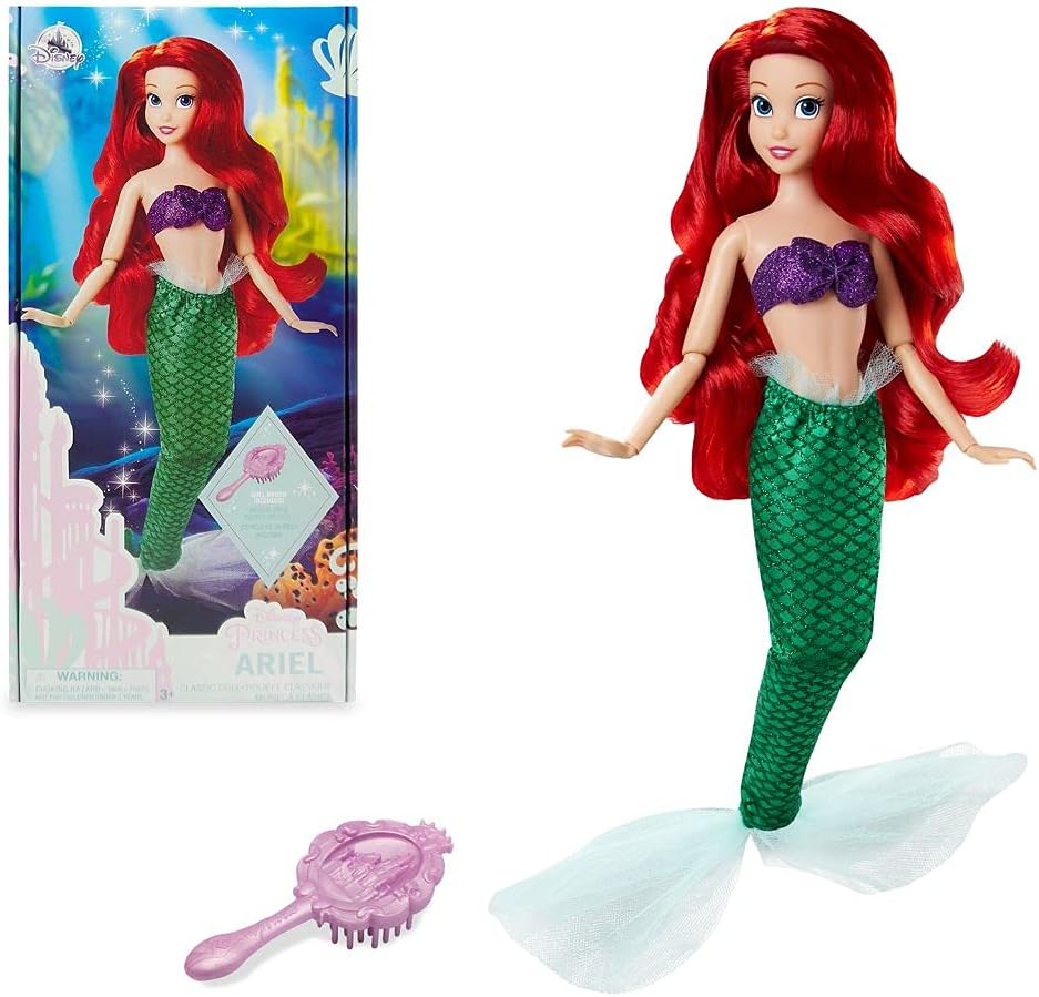 Vintage 2020s doll. Disney Princess Classic Doll. Ariel. The Little Mermaid 11". Front view.