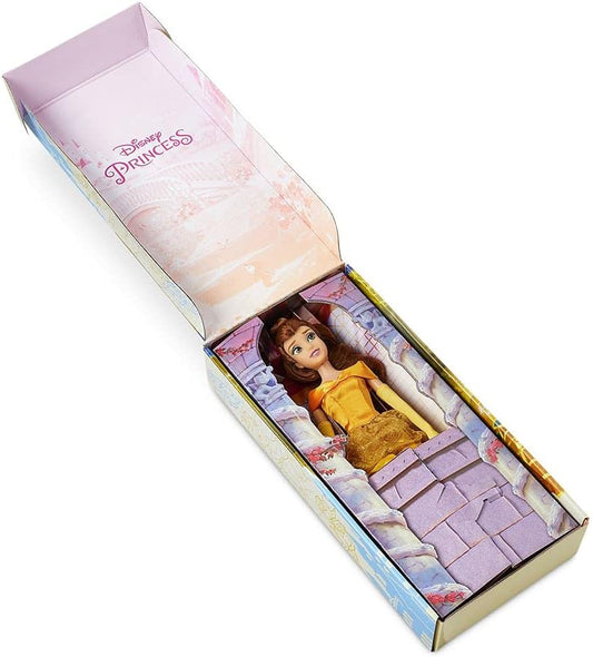 Vintage 2020s doll. Disney Princess Classic Doll. Belle. Beauty & the Beast 11". Close up 1 view.