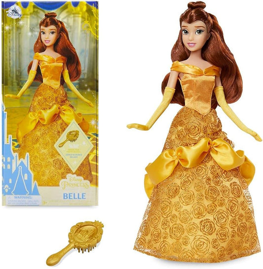Vintage 2020s doll. Disney Princess Classic Doll. Belle. Beauty & the Beast 11". Front view.