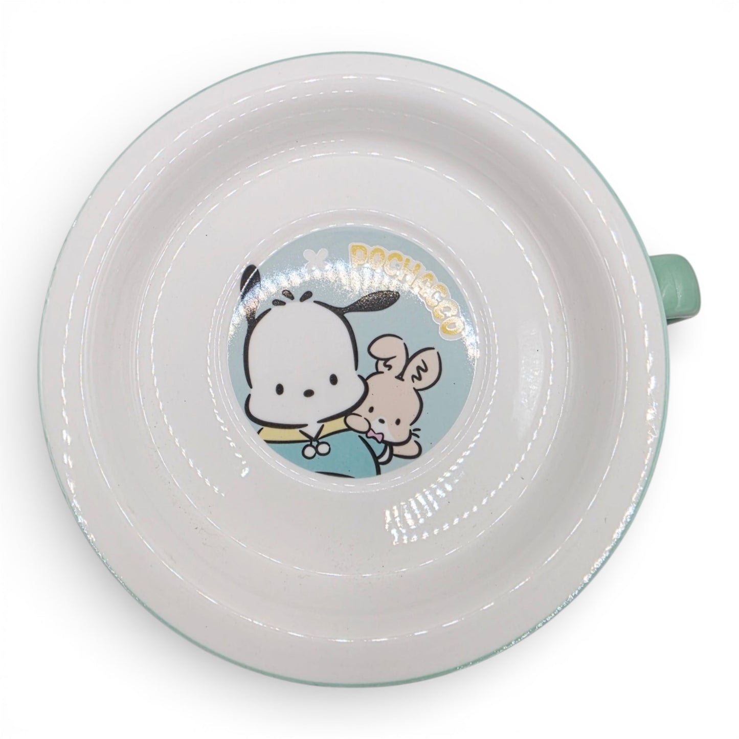 Vintage 2020s kitchenware & tableware. Ceramic Ramen Bowl with Lid. Pochacco. Right view.