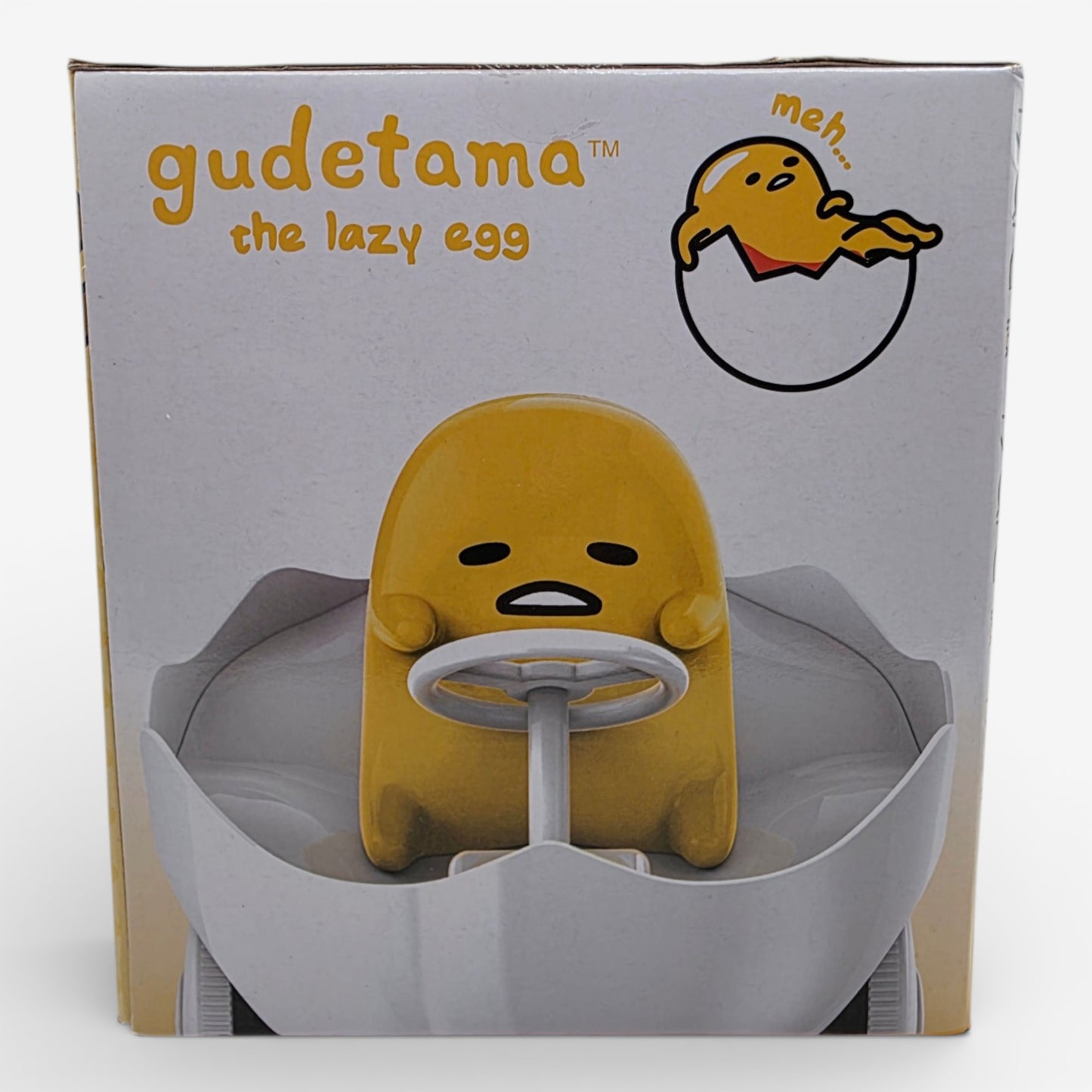 Vintage 2020s small toy. Remote Control Egg Vehicle. Gudetama. Back view.