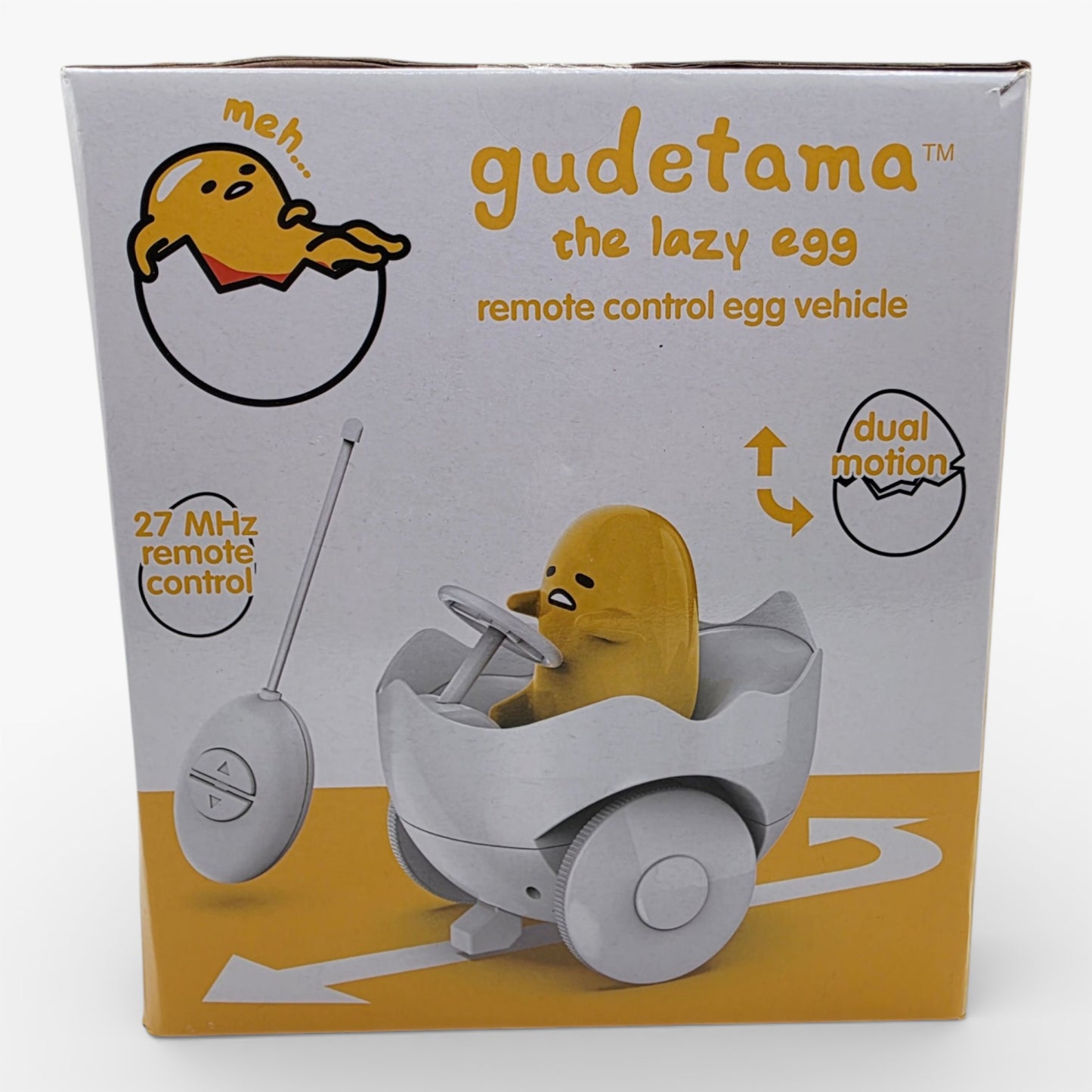 Vintage 2020s small toy. Remote Control Egg Vehicle. Gudetama. Right view.