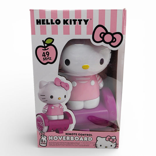 Vintage 2020s small toy. Remote Control Hoverboard. Hello Kitty. Front view.