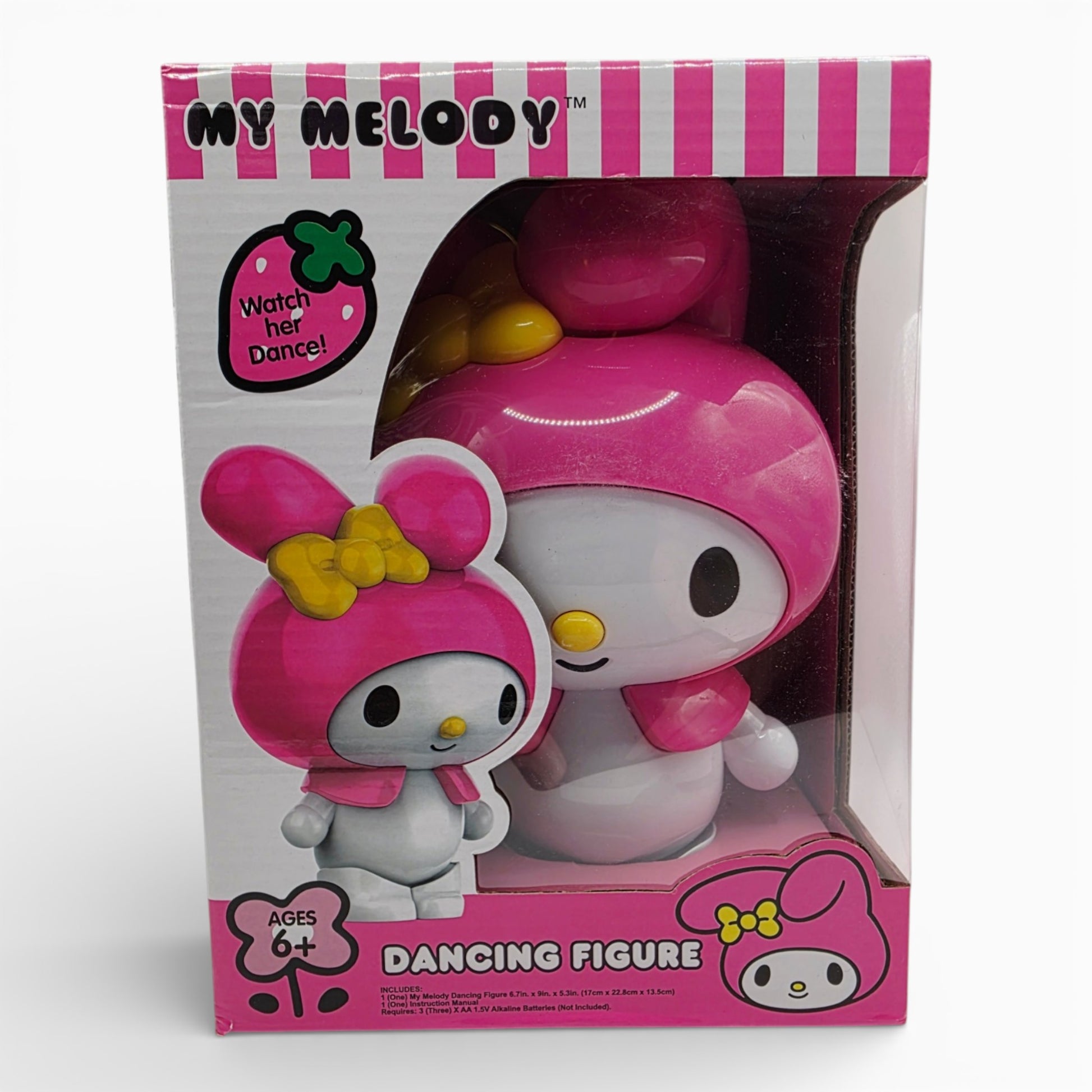 Vintage 2020s small toy. Dancing Figure. My Melody. Front view.