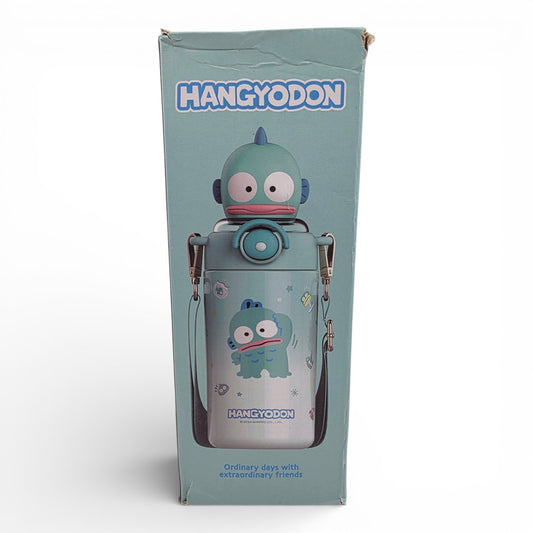 Vintage 2020s kitchenware & tableware. Insulated Stainless Steel Water Bottle. Hangydon. Front view.