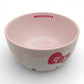 Vintage 2020s kitchenware & tableware. Pink Ceramic Bowl. Hello Kitty. Top view.