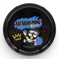 Vintage 2020s kitchenware & tableware. Street Art Ceramic Plate. Badbatz Maru. Top view.